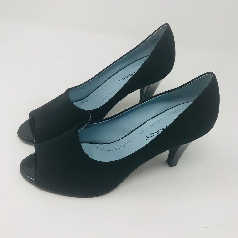 Ellen Tracy Stretch Peep Toe Heels Jonah